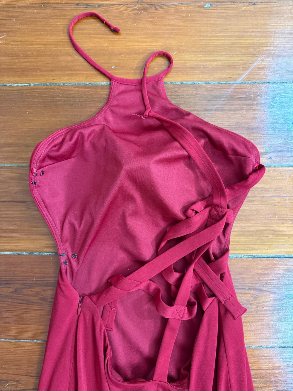 Vintage JVN by Jovani Red Strappy Back Mermaid Formal Prom Evening Gown Sz 4 🧡🍄 - Picture 11 of 12